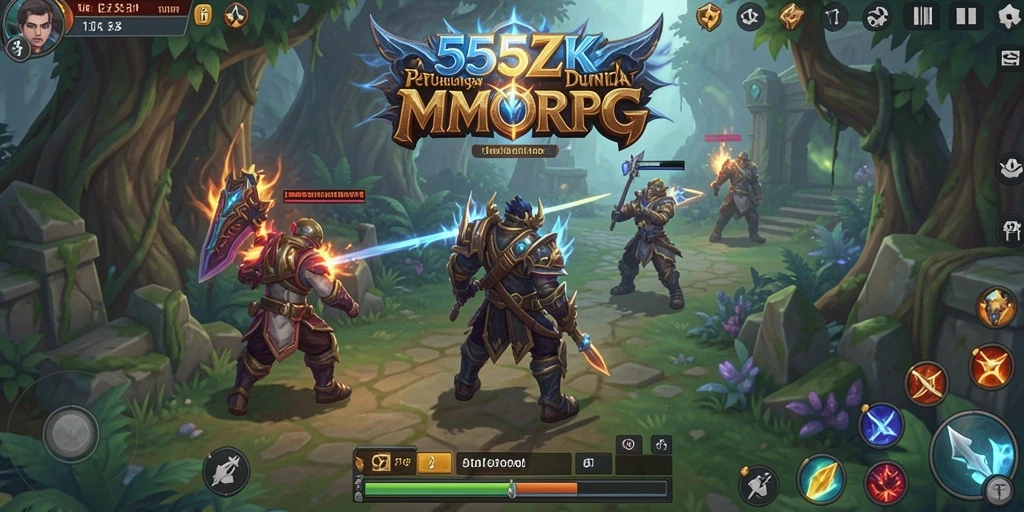 Tampilan gameplay seru di dunia fantasi MMORPG.