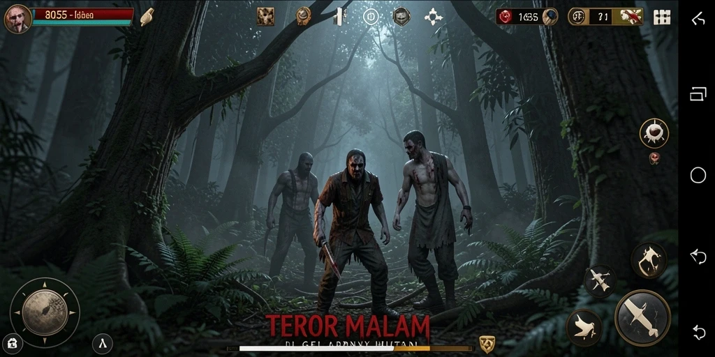 Screenshot <strong>8055</strong> menunjukkan suasana hutan yang mencekam dan menakutkan.