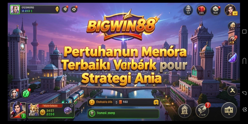Gameplay Tower Defense seru di BIGWIN88 dengan menara dan strategi.