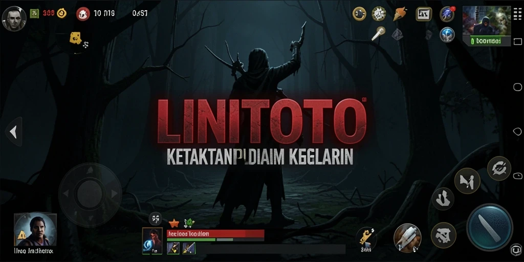 Tangkapan layar menampilkan aksi mendebarkan di dalam game Horror LINITOTO.