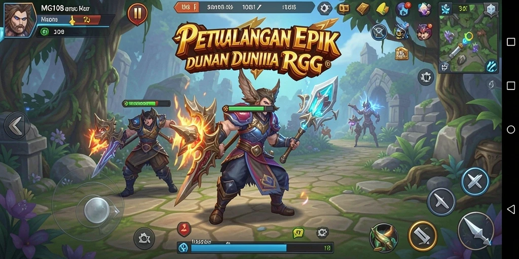 Tampilan gameplay epik MG108 dengan pertarungan yang seru.