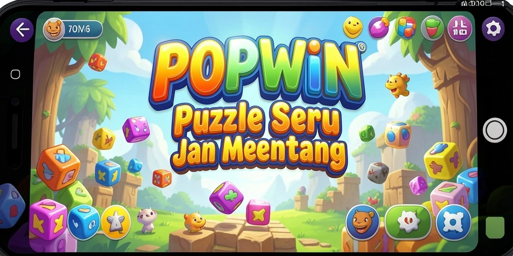 Tampilan gameplay menantang yang penuh warna di POPWIN.