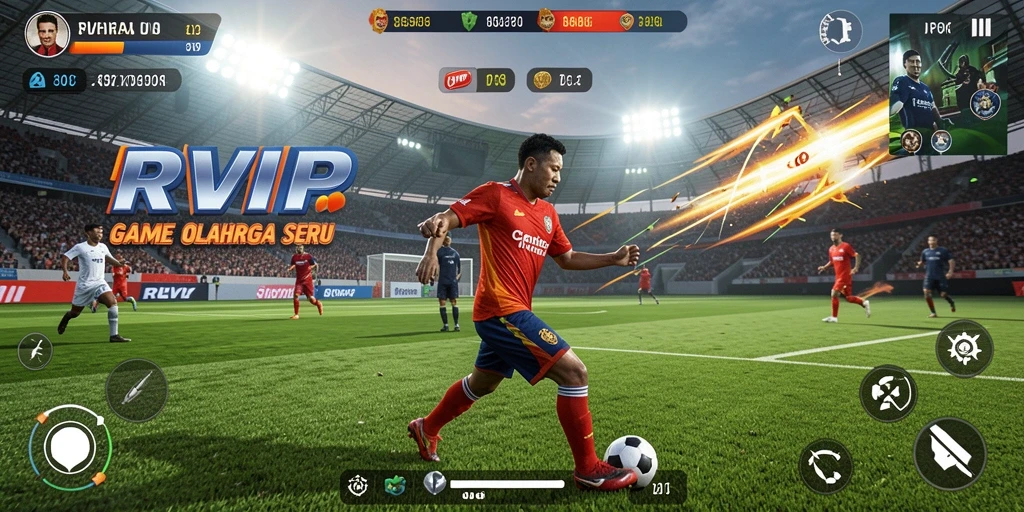 Tampilan gameplay RVIP yang menampilkan aksi olahraga yang mendebarkan.
