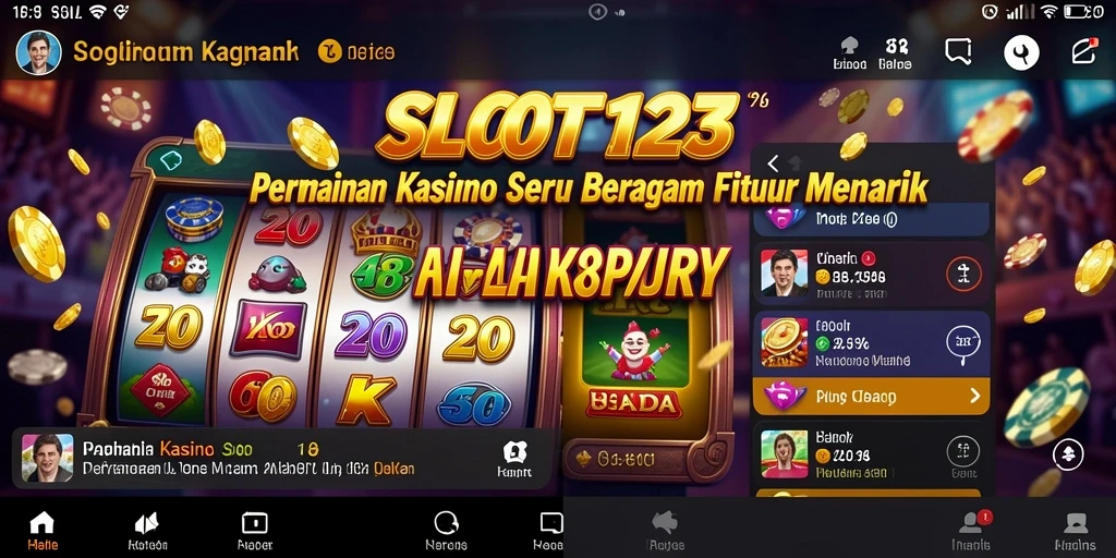 Tampilan gameplay menarik dengan slot yang penuh warna dan fitur bonus.
