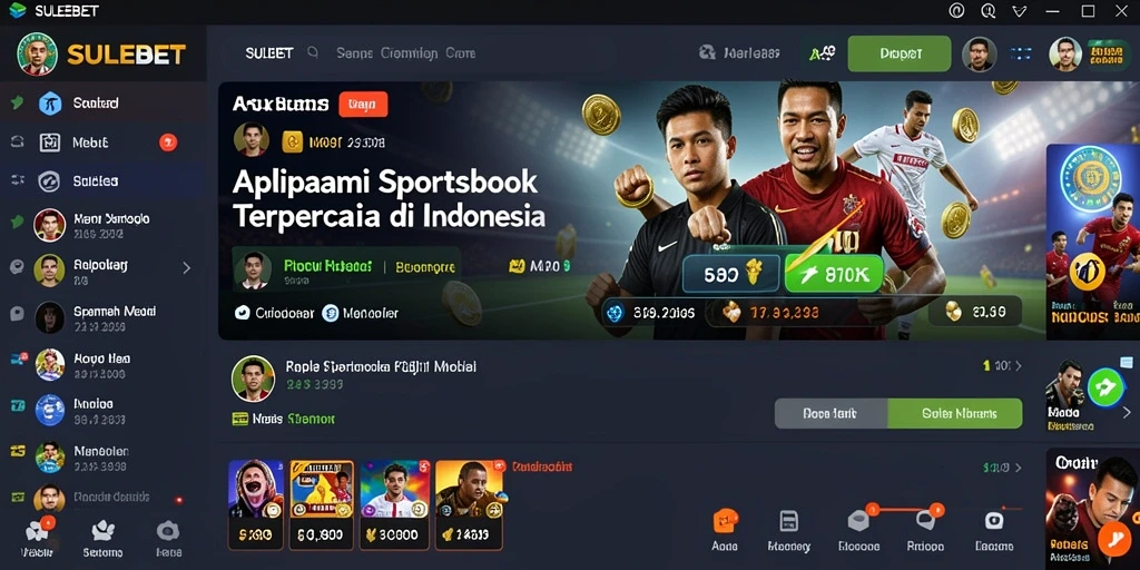 Tampilan antarmuka utama SULEBET dengan berbagai pilihan taruhan olahraga.