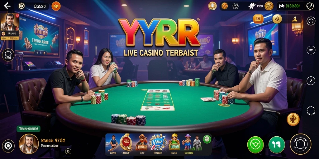 Tampilan gameplay Live Casino di YYRR yang mendebarkan.